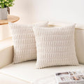 Aegero Pack of 2 Corduroy Decorative Throw Pillow Covers 26x26 InchSoft Striped by Unknown