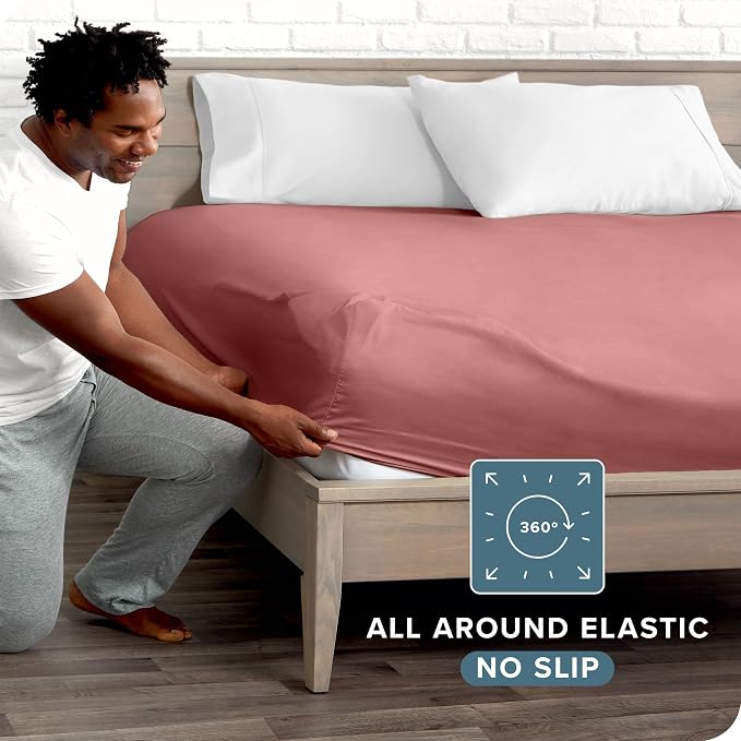 Bare Home Fitted Bottom Sheet Twin Extra Long Size - Image 3