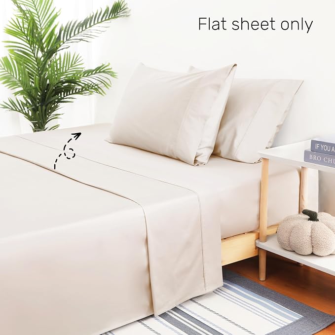 Shunjie.Home Flat Sheet Only Full Size, 400 TC 100% Egyptian Cotton Flat Sheet - Image 4