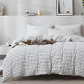 JELLYMONI 100% Natural Cotton 2pcs Striped Duvet Cover Sets, by JELLYMONI