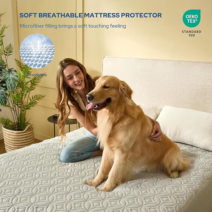 BEDLORE Waterproof Mattress Protector, Queen Size Mattress Pad - Image 3