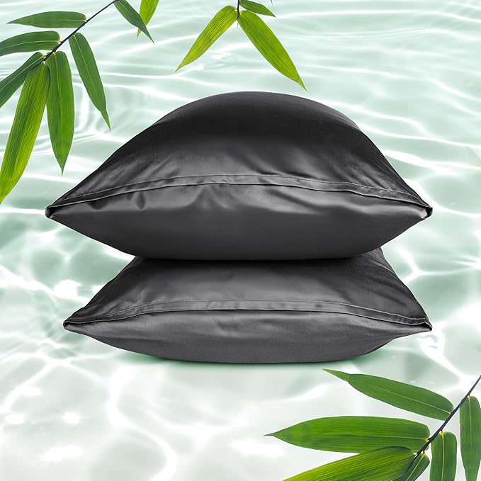 Bare Home 100% Rayon Made from Bamboo Luxury Standard Size Set of 2 Cooling by BareHome