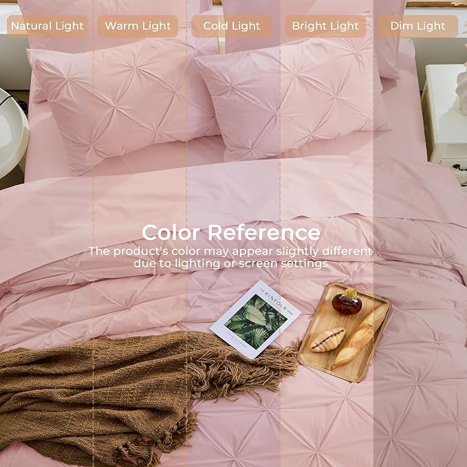 Sasttie California King Comforter Set, 7-Piece Bed in a Bag, Pintuck Bedding - Image 8