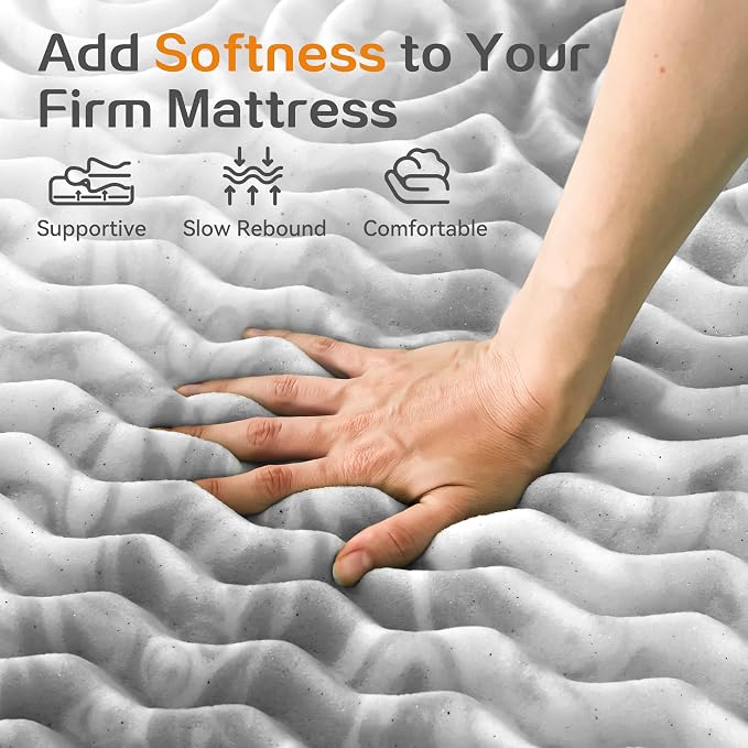 SINWEEK 2 Inch Memory Foam Mattress Topper Twin XL, Twin Extra Long Mattress - Image 4