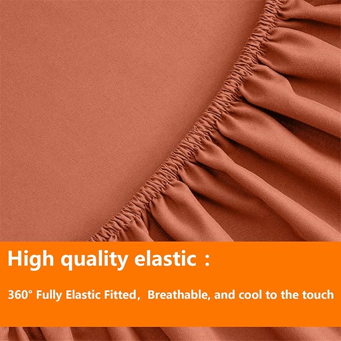 TAIMIT Burnt Orange Full Size Comforter Set - Image 6