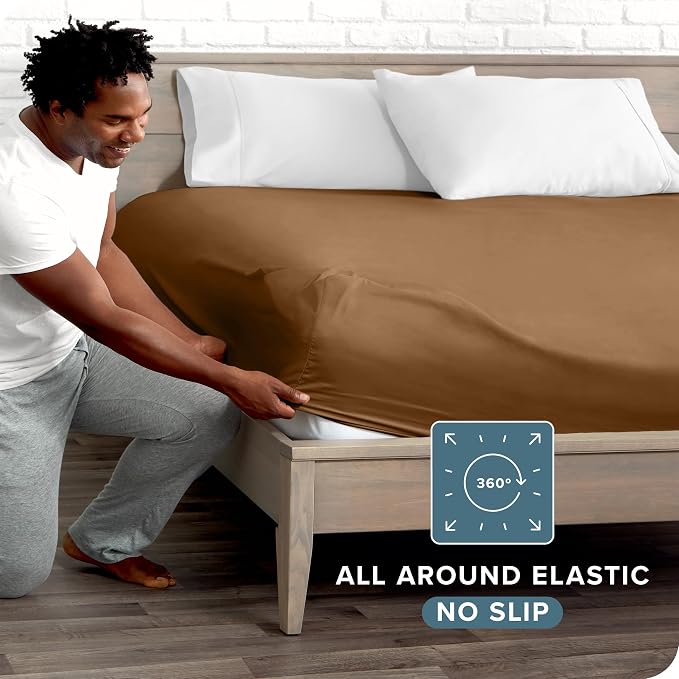 Bare Home Fitted Bottom Sheet Twin XL Size - Image 3