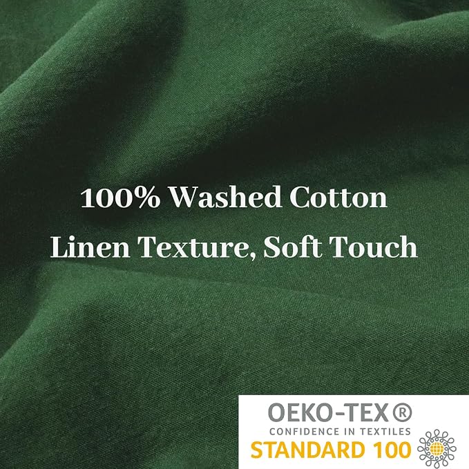 NEXHOME PRO Duvet Cover Set Oversized Queen 98"x98" Linen Look Textured Organic - Image 5