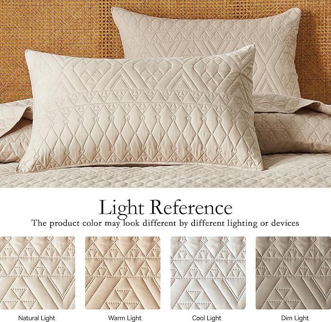akkialla King/Cal King Size Quilt Bedding Set, Modern Style Geometric Pattern - Image 4
