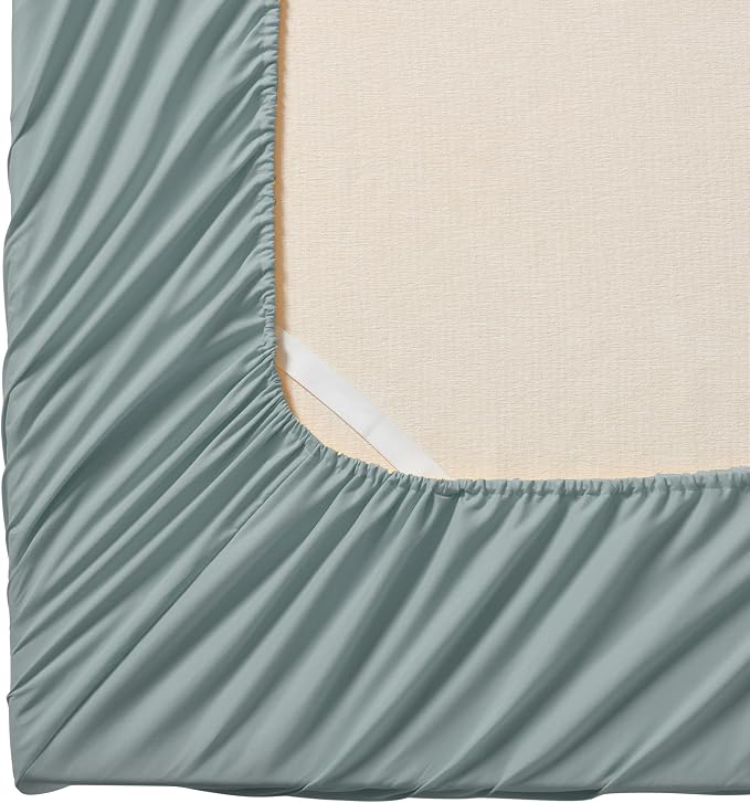 Queen Fitted Sheet Only with Full Elastic & Built in Corner Sheet Straps to - Image 2