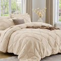 Sasttie Queen Comforter Set, 7-Piece Bed in a Bag, Pintuck Bedding Sets by SASTTIE