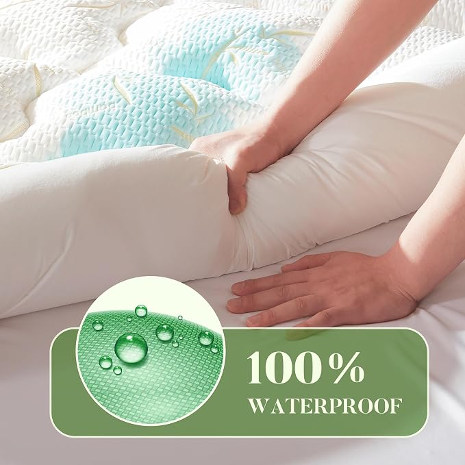 PRIMESOFT 100% Waterproof King Size Mattress Topper, Thick Pillow Top Mattress - Image 4