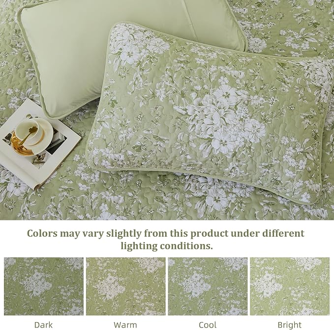 WONGS BEDDING Quilt King Size, Botanical Quilt - Image 6