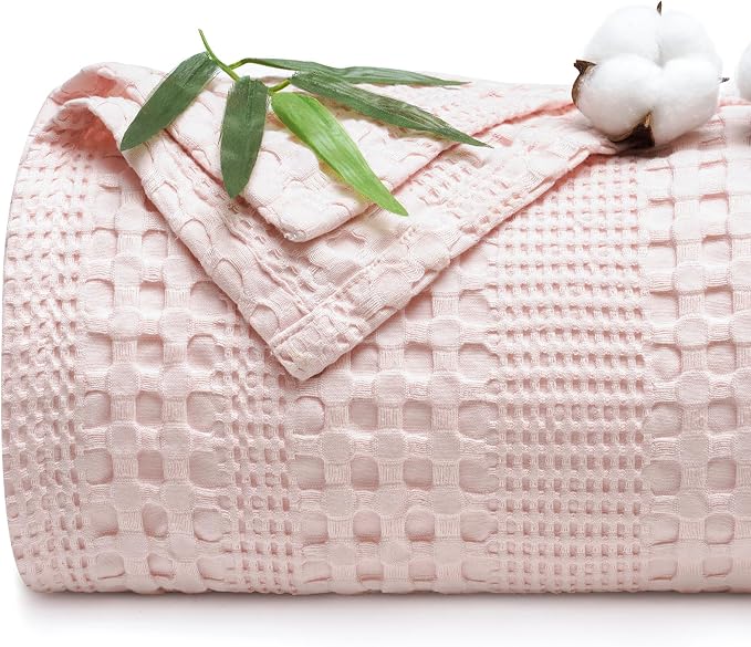 PHF Cooling Waffle Blanket Queen Size, Lightweight 60% Rayon from Bamboo & 40% by PHF