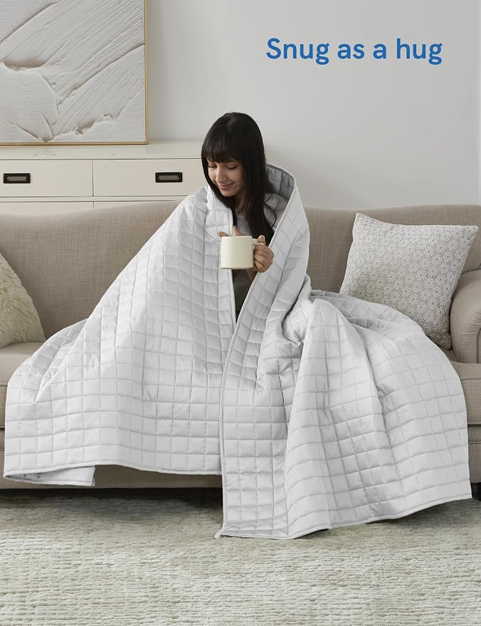 YnM Cooling Weighted Blanket for Adults, 15lbs Heavy Bed Throw for One Person - Image 4