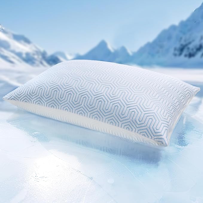 puredown® Cooling Goose Feather Down Pillow, Standard Size Bed Pillow Insert by Puredown