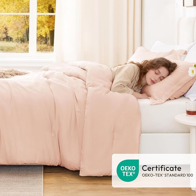 Love's cabin Pink Queen Comforter Set, 3-Piece Prewashed Bed Set - Image 5