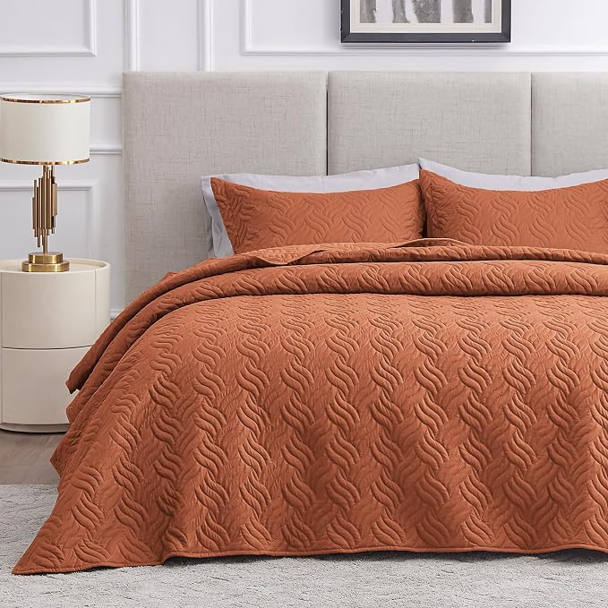 Love's cabin King Size Quilt Bedding Set Umber Bedspreads by Lovescabin