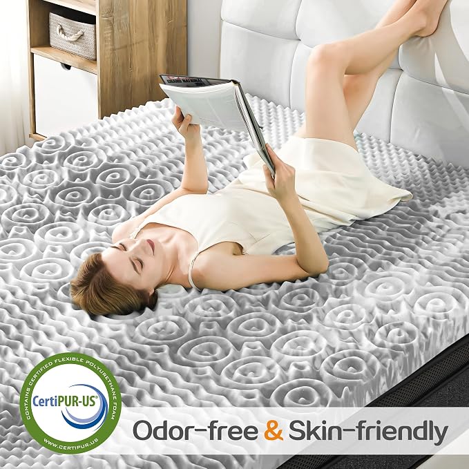 SINWEEK 2 Inch Memory Foam Mattress Topper Twin XL, Twin Extra Long Mattress - Image 3