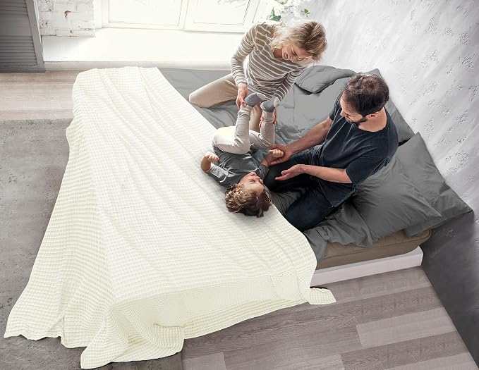 Utopia Bedding 100% Cotton Waffle Weave Blanket Twin Size - Image 7