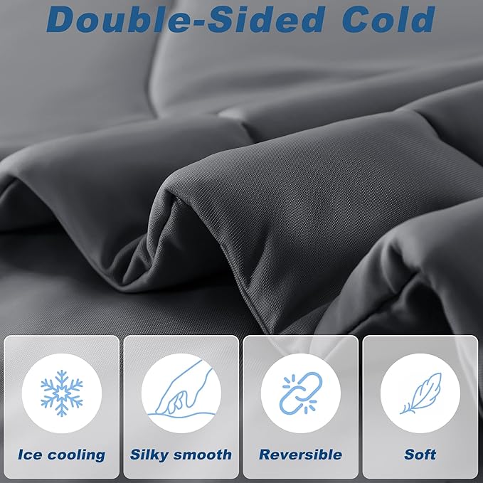 Cooling Comforter Twin Size, Double-Sided Cold Tech Fabric Quilted Bed - Image 3