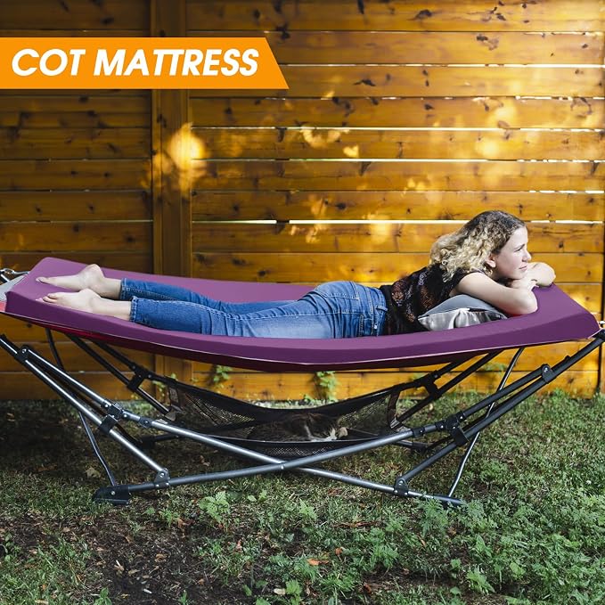 CYMULA Camping Cot Mattress 2in Memory Foam Sleeping Pad, Soft Warm Non-Slip - Image 8
