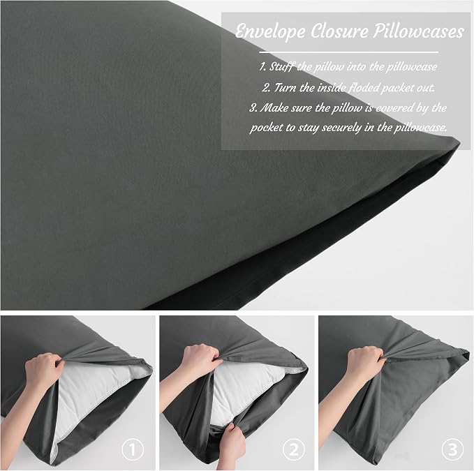 NTBAY King Pillow Cases Set of 2, 2 Pack Brushed Microfiber 20x40 Pillow Cases - Image 4