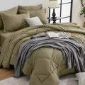 HEVUMYI Olive Green Queen Comforter Set by HEVUMYI