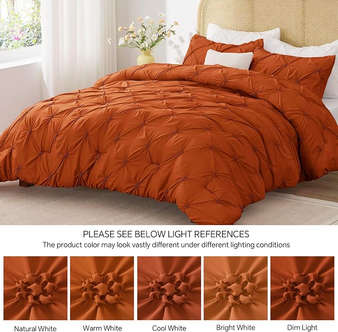 BEDELITE Burnt Orange King Size Comforter Set - Image 8