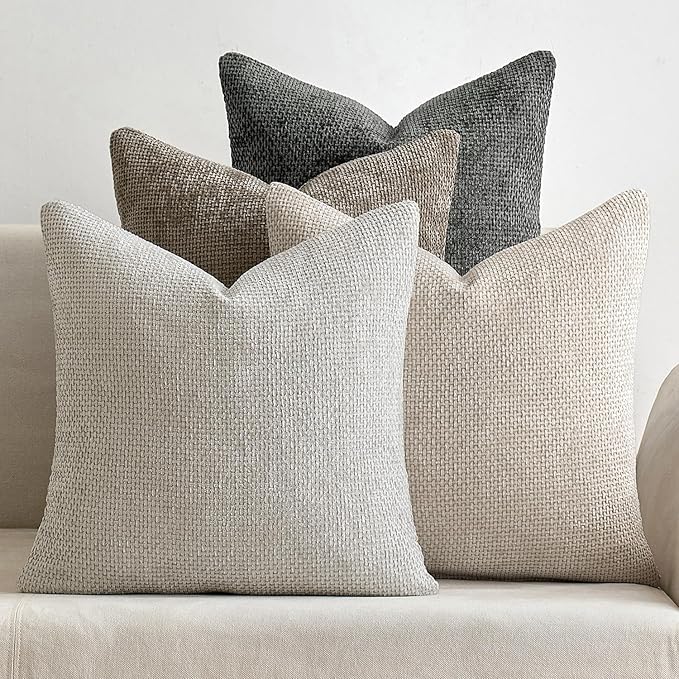 MIULEE Pack of 4 Couch Throw Pillow Covers 26x26 Inch Neutral Soft Decorative by MIULEE