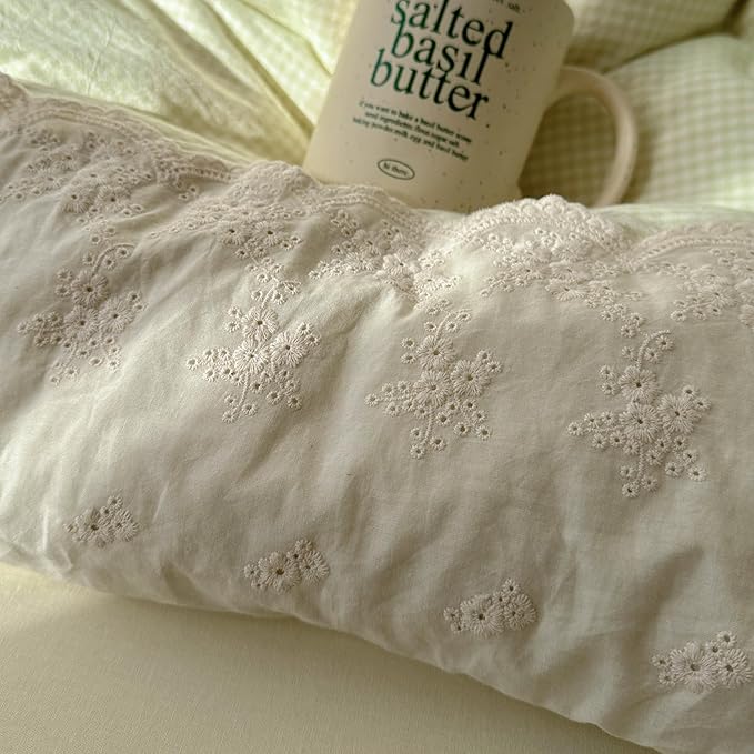MKXI Mint Green Gingham Duvet Cover Set Twin XL - Image 8