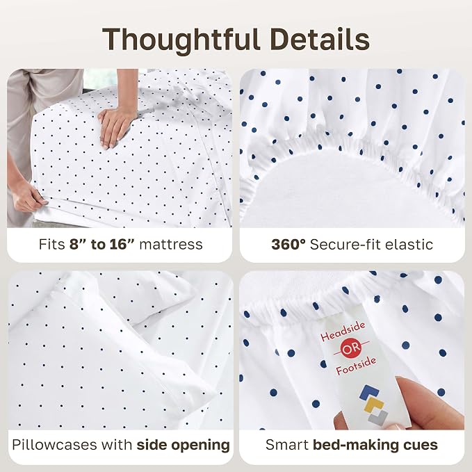 California Design Den Soft 100% Cotton Cal King Sheet Set, 400 TC Good - Image 5