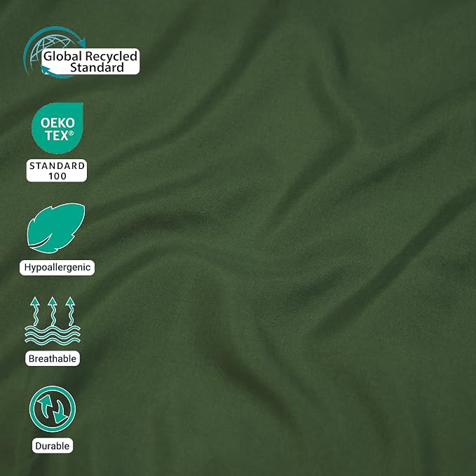 ZPECC Twin Flat Sheet Only 1 Pack, Durable Olive Green Top Bed Sheets - Image 2