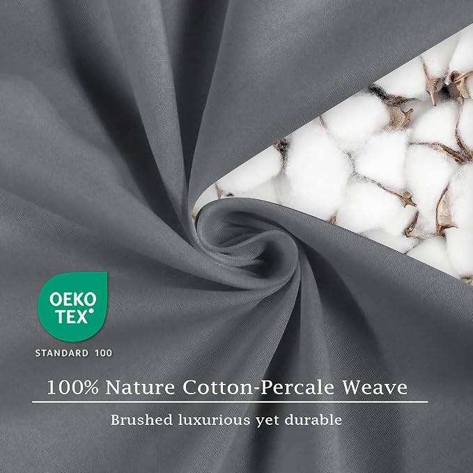 FreshCulture Pure Cotton Fitted Sheets Queen Size, 300 Thread Count Percale - Image 4