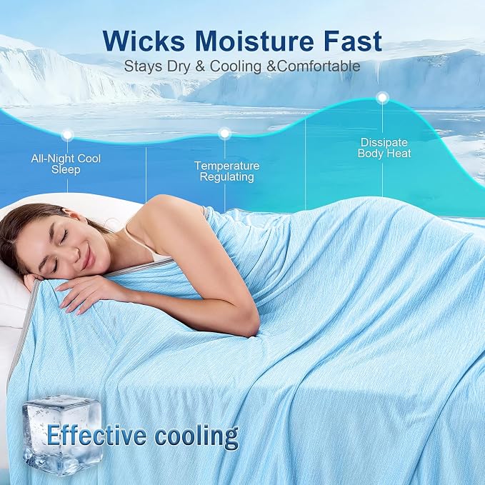 KMUSET Cooling Blanket Throw, Double Sided Summer Cooling Blankets - Image 4