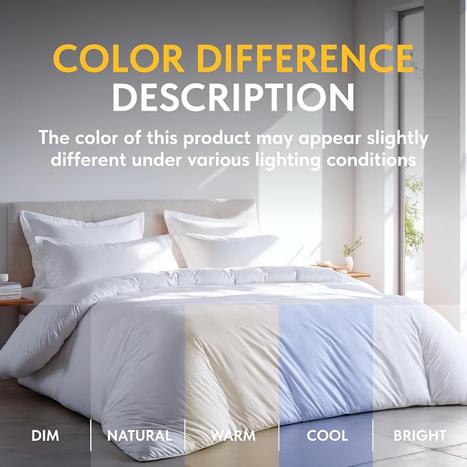 White Classic White Duvet Cover King Size, Microfiber Duvet Cover - Image 6
