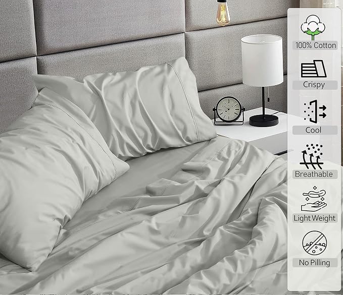 RUVANTI 100% Cotton Sheets – Twin XL Size Percale Bedding, Cooling & Breathable - Image 3
