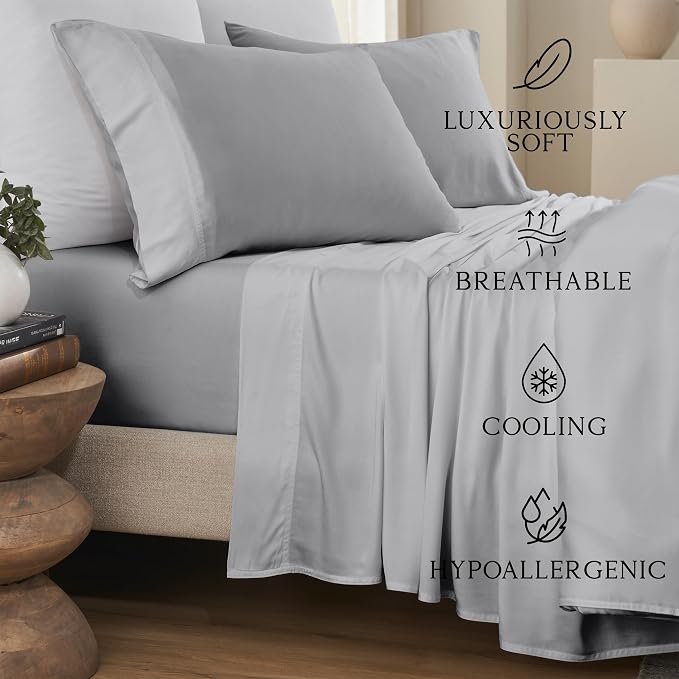 Karissa Mae Cooling Bamboo Viscose Queen Size Pillowcase Set | 100% FSC - Image 2