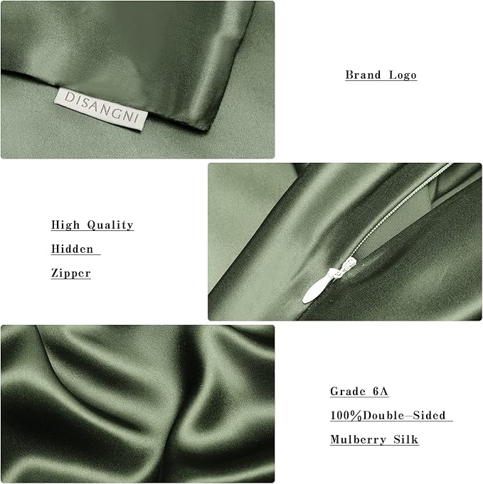 DISANGNI Silk Indulgence Set: 22 Momme 100% Natural Mulberry Silk Pillow Case & - Image 6