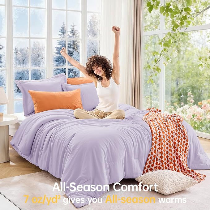 MUXHOMO King Size Comforter Set, All Season Ultra Soft Down Alternative Bedding - Image 4