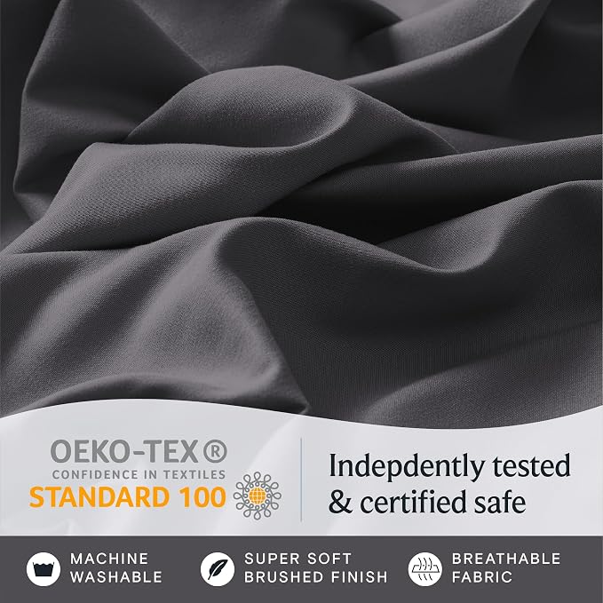 LuxClub 4 PC Full Size Sheet Set Sheets Deep Pockets 18" Wrinkle Free Cooling - Image 5