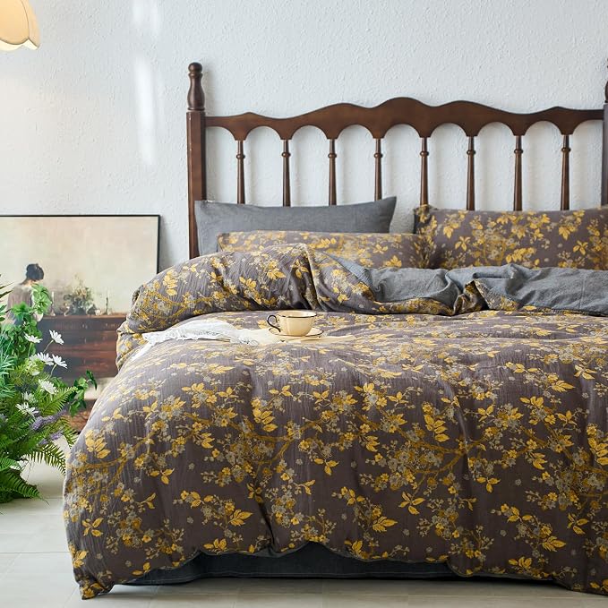 mixinni Vintage Floral Duvet Cover Queen Set by mixinni