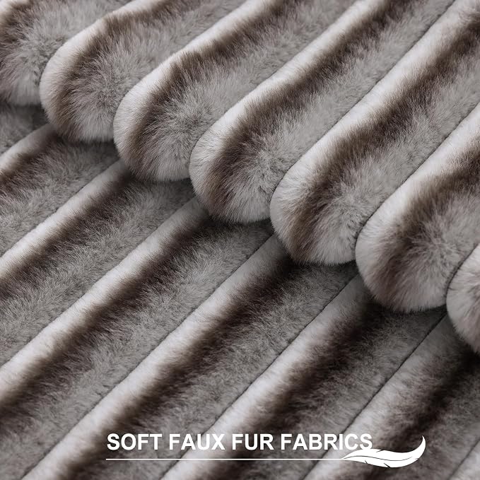 Pallene Faux Fur Plush Throw Pillow Covers 24x24 Set of 2, Luxury Soft Fluffy - Image 2