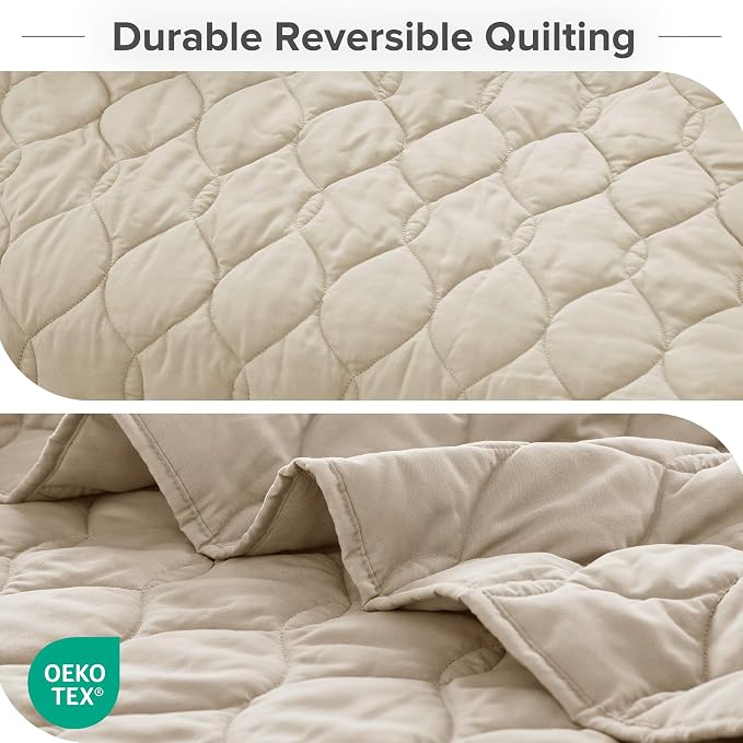Comfort Spaces King Quilt Set Modern Reversible Ogee Coverlet King Bedding Set - Image 4
