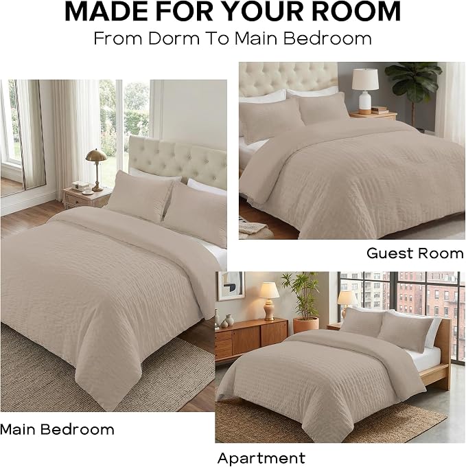 Cozyide Linen Duvet Cover Queen Size, 3 Pieces Bedding Duvet Covers, Soft - Image 7