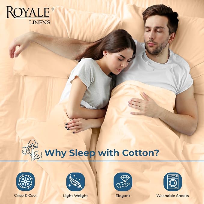 Royale Linens 100% Organic Cotton Twin Flat Sheet Only - Image 3