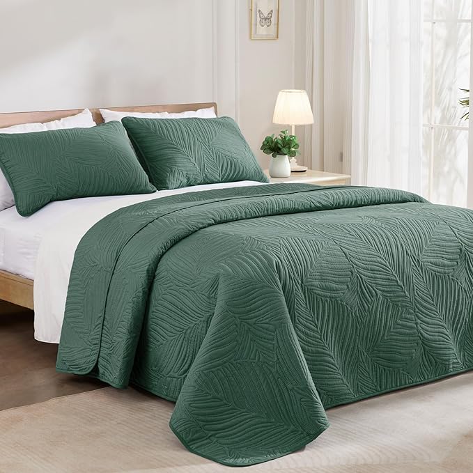 Exclusivo Mezcla Queen Quilt Bedding Set, Lightweight Green Quilts Queen Full - Image 2