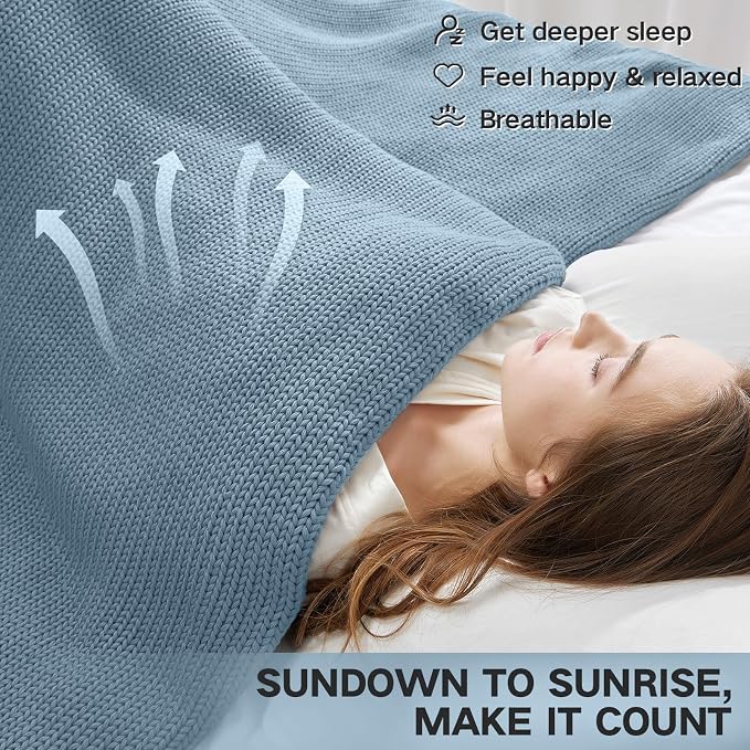 Guohaoi Knitted Weighted Blanket Kids No Beads Cooling Heavy Blanket, Home - Image 7