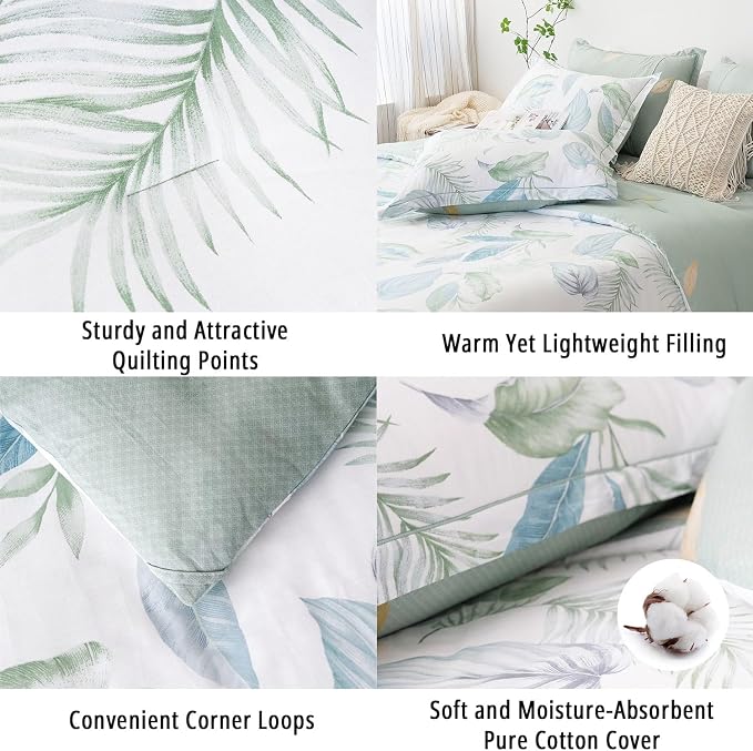 LEMIROE Botanical Cotton Comforter Queen Size - Image 5