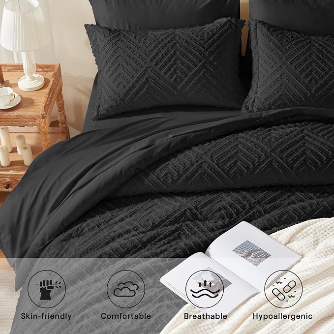 Zzlpp Full Comforter Set 7 Pieces, All Season Boho Bedding Sets - Image 3