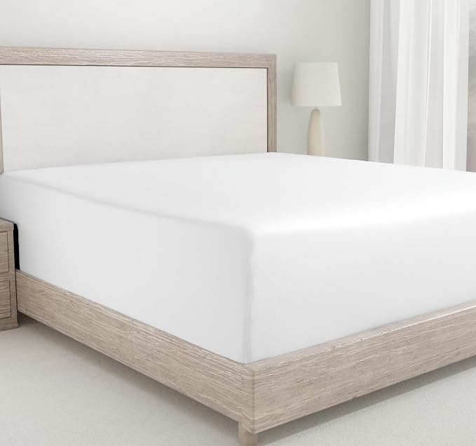 California Design Den King Size Fitted Sheet Antique White, Deep Pocket Soft by CaliforniaDesignDen